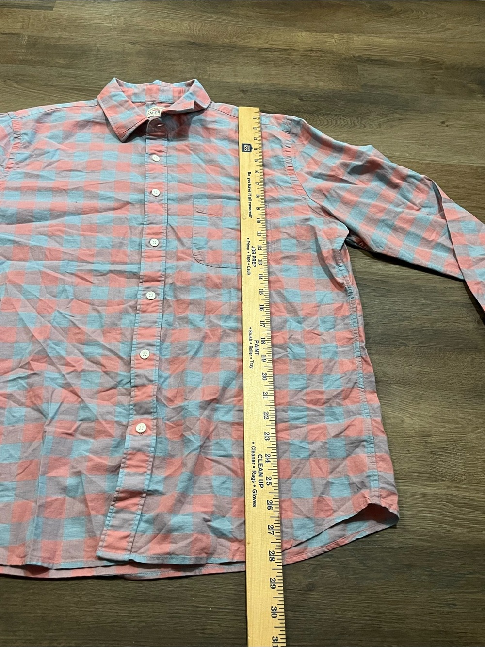 Faherty Stretch Summer Blend Shirt | Pink & Light Blue Buffalo Check | Large - Picture 4 of 7
